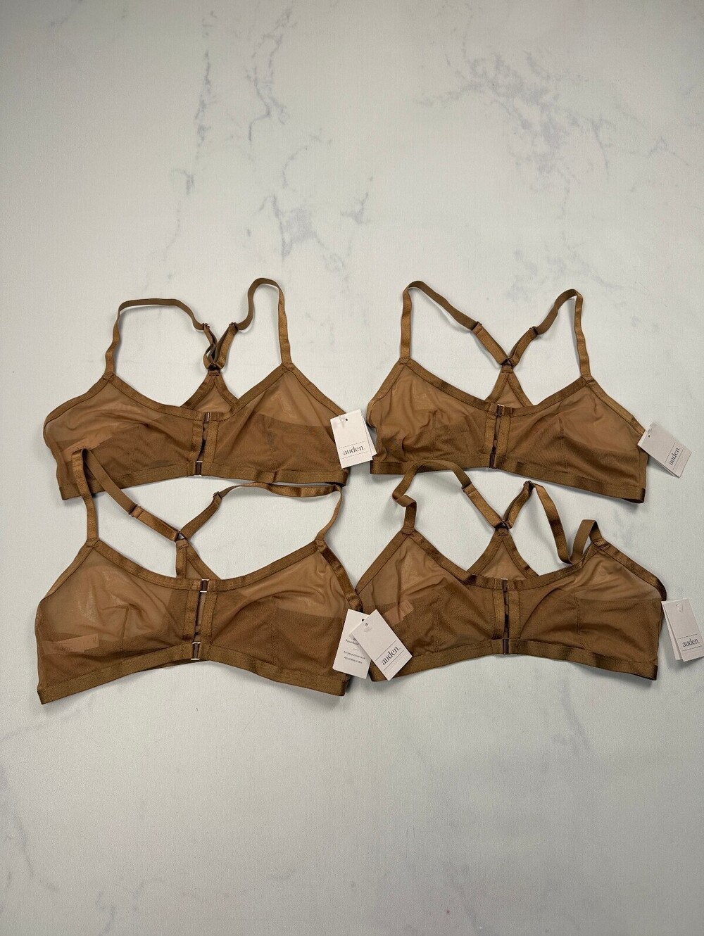 Auden Pullover Bralette Bra Brown Modern Minimalist Set of 4 - Womens L